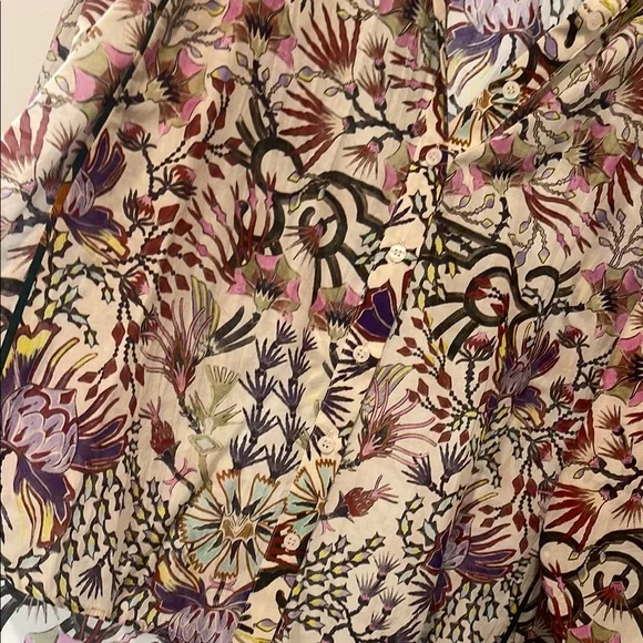 MariaCher Brown Tan Graphic Relaxed Blouse - Picture 4 of 5